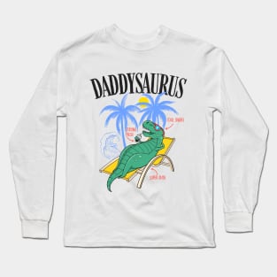 Father's Day Gift Daddysaurus T-rex Funny Dinosaur Daddysaurus Long Sleeve T-Shirt